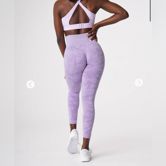 NVGTN Pants - Lilac Camo Seamless Leggings, size L